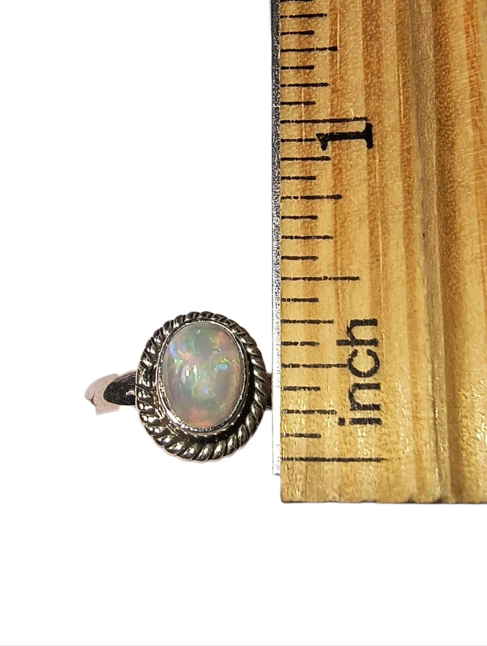 Ethiopian Opal Red Flash Sterling Silver Ring Brand New